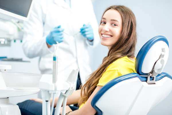 lady in dental chair